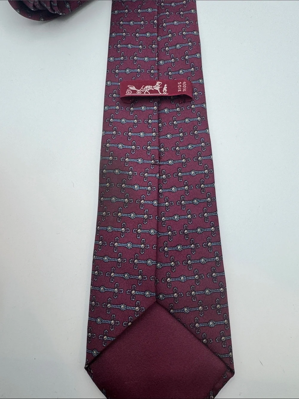 Vintage 90's Hermes Silk Neck Tie 888 PA  100% Silk Made in France 1990's w/Clip